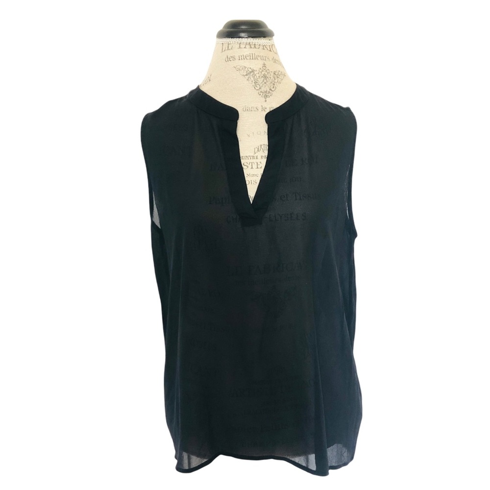 Sheer Black Sleeveless Blouse